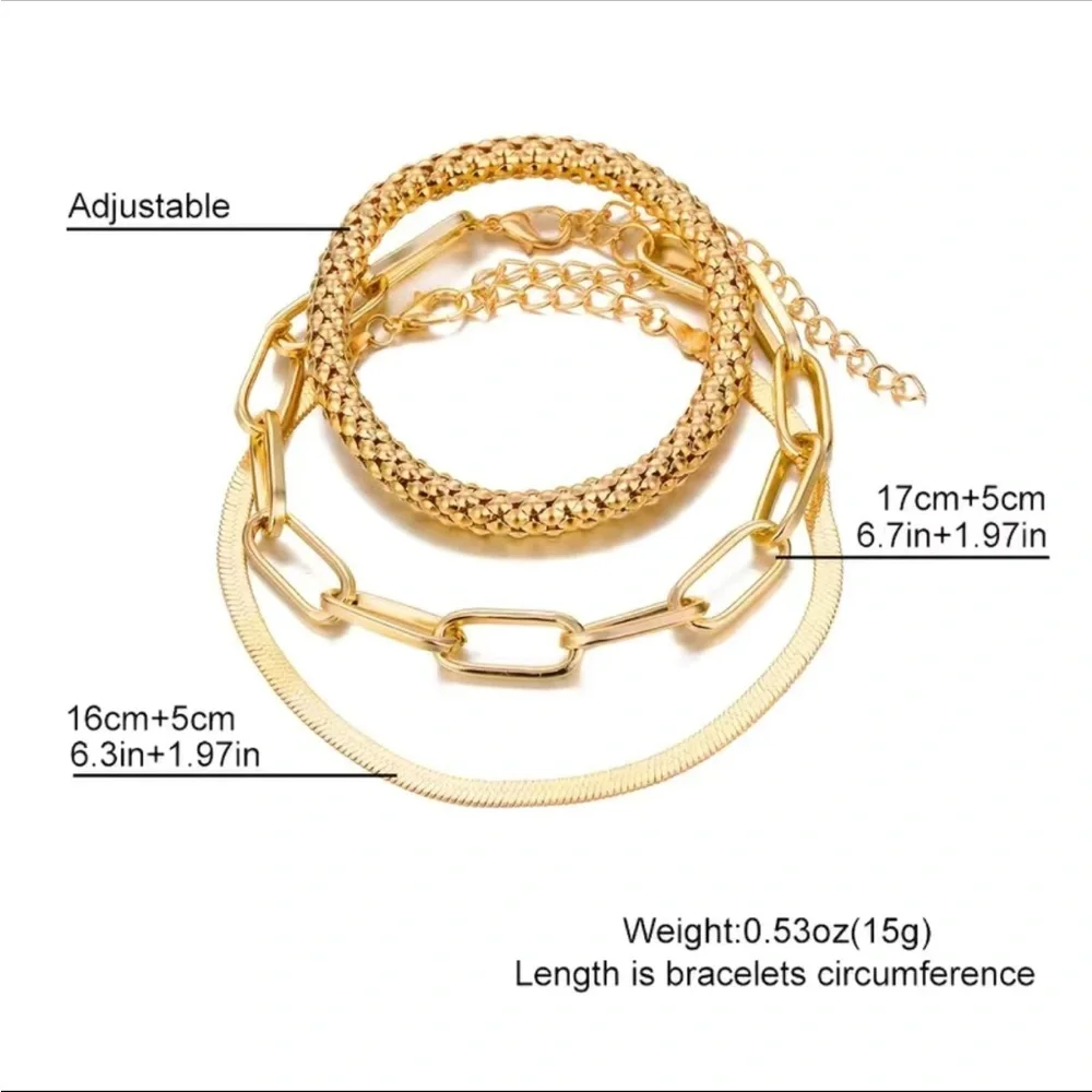 SILVER Stackable Decorative Bracelet Set - Picture 4 of 5